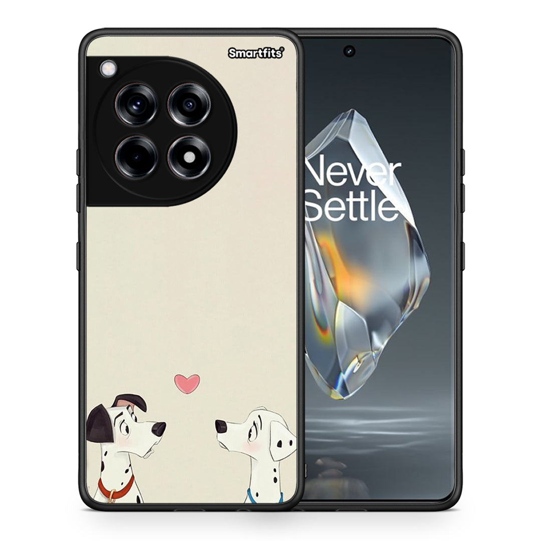 Θήκη OnePlus 12R 5G Dalmatians Love από τη Smartfits με σχέδιο στο πίσω μέρος και μαύρο περίβλημα | OnePlus 12R 5G Dalmatians Love case with colorful back and black bezels