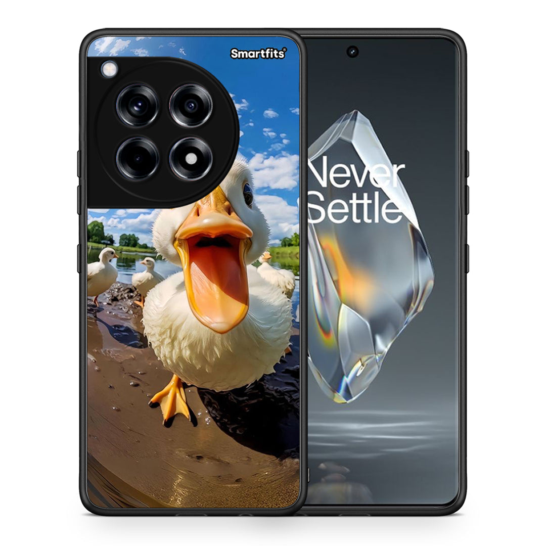 Θήκη OnePlus 12R 5G Duck Face από τη Smartfits με σχέδιο στο πίσω μέρος και μαύρο περίβλημα | OnePlus 12R 5G Duck Face case with colorful back and black bezels