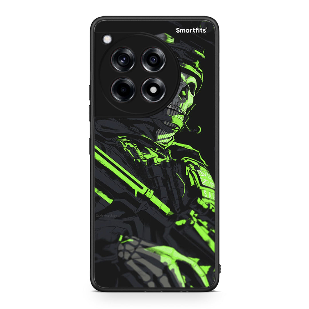 OnePlus 12R 5G Green Soldier Θήκη Αγίου Βαλεντίνου από τη Smartfits με σχέδιο στο πίσω μέρος και μαύρο περίβλημα | Smartphone case with colorful back and black bezels by Smartfits