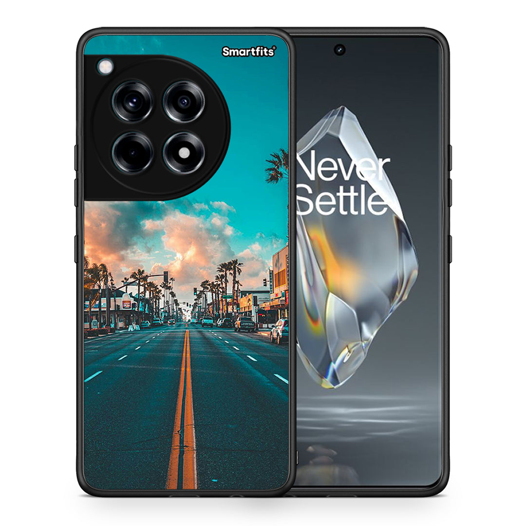 Θήκη OnePlus 12R 5G City Landscape από τη Smartfits με σχέδιο στο πίσω μέρος και μαύρο περίβλημα | OnePlus 12R 5G City Landscape case with colorful back and black bezels