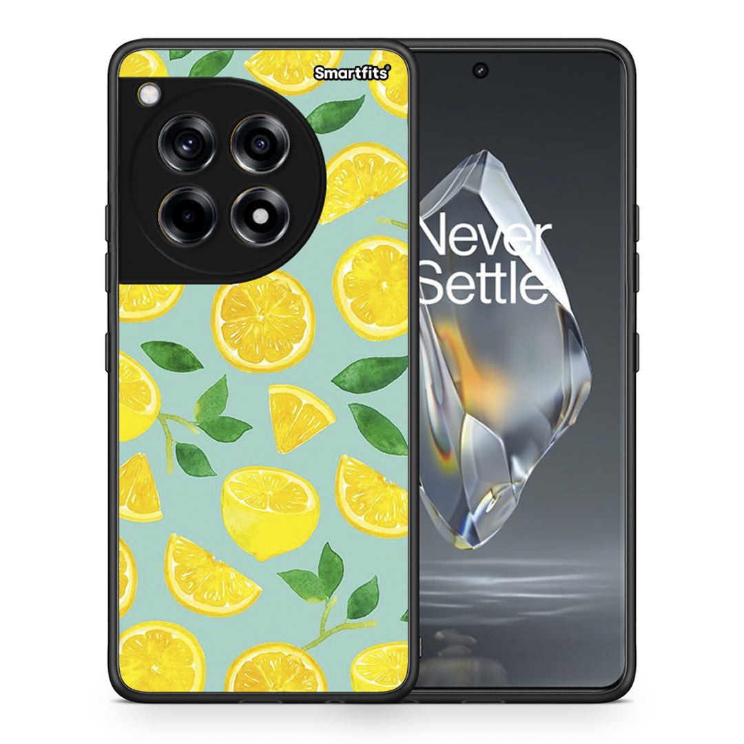 Θήκη OnePlus 12R 5G Lemons από τη Smartfits με σχέδιο στο πίσω μέρος και μαύρο περίβλημα | OnePlus 12R 5G Lemons case with colorful back and black bezels