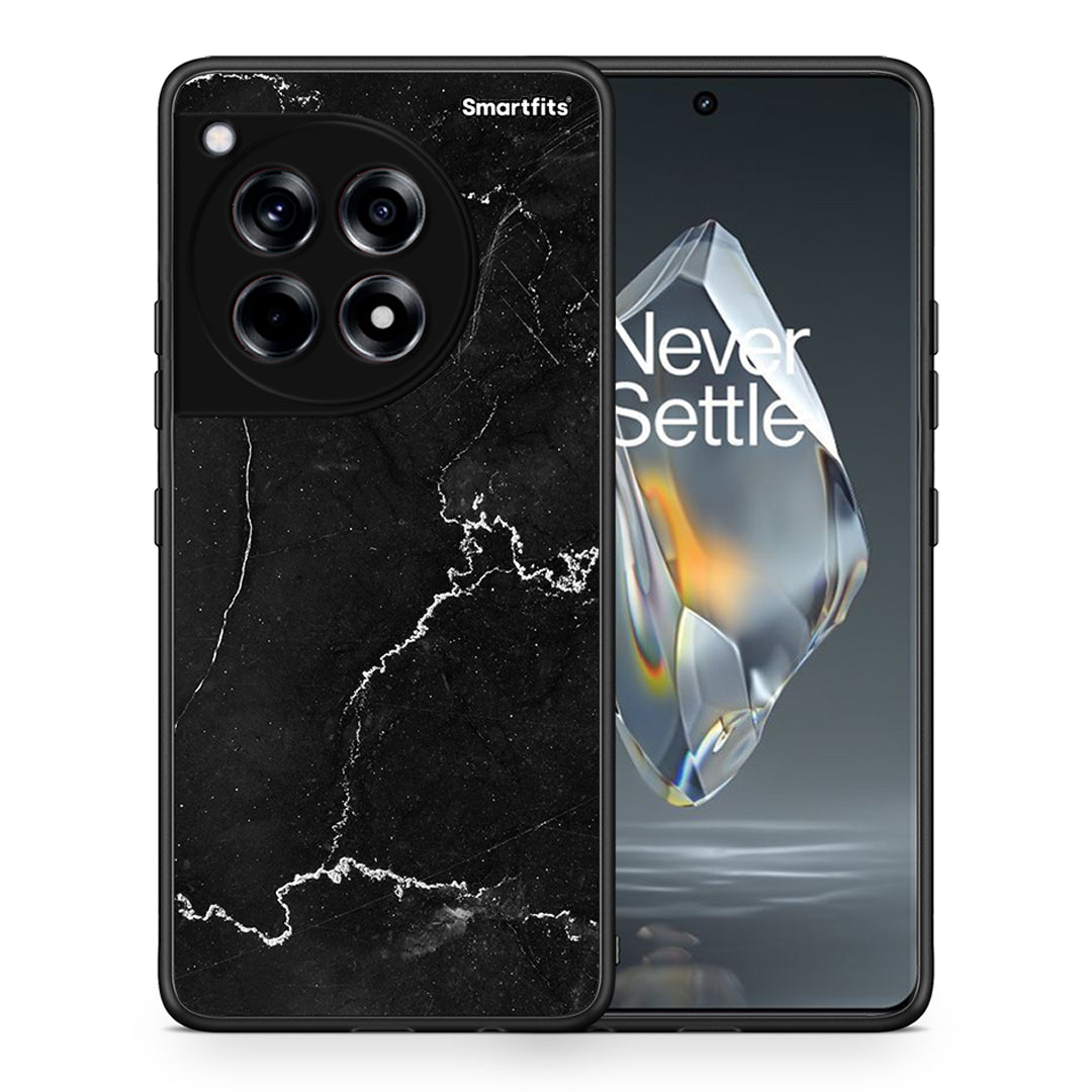 Θήκη OnePlus 12R 5G Marble Black από τη Smartfits με σχέδιο στο πίσω μέρος και μαύρο περίβλημα | OnePlus 12R 5G Marble Black case with colorful back and black bezels