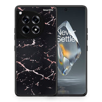 Thumbnail for Θήκη OnePlus 12R 5G Black Rosegold Marble από τη Smartfits με σχέδιο στο πίσω μέρος και μαύρο περίβλημα | OnePlus 12R 5G Black Rosegold Marble case with colorful back and black bezels