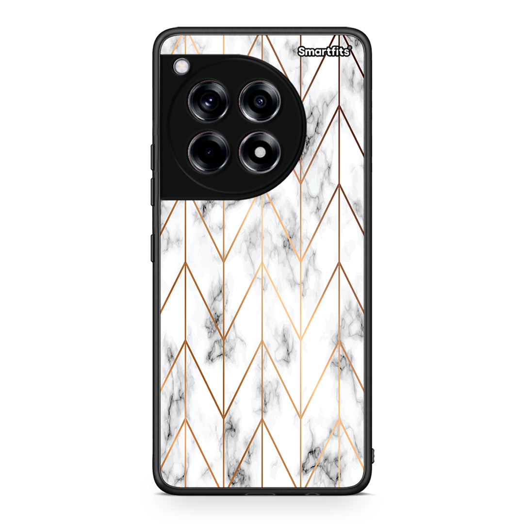44 - OnePlus 12R 5G Gold Geometric Marble case, cover, bumper