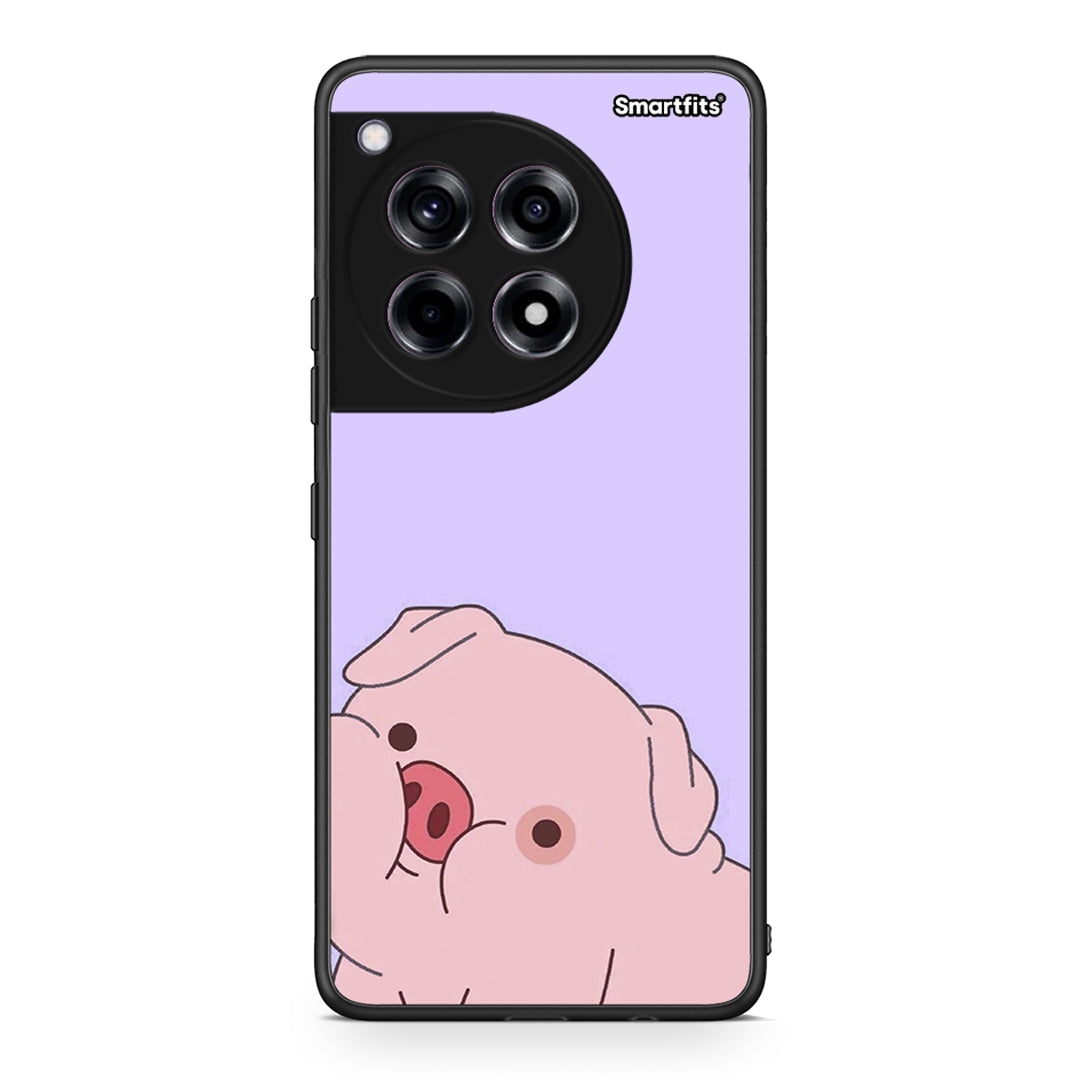 OnePlus 12R 5G Pig Love 2 Θήκη Αγίου Βαλεντίνου από τη Smartfits με σχέδιο στο πίσω μέρος και μαύρο περίβλημα | Smartphone case with colorful back and black bezels by Smartfits