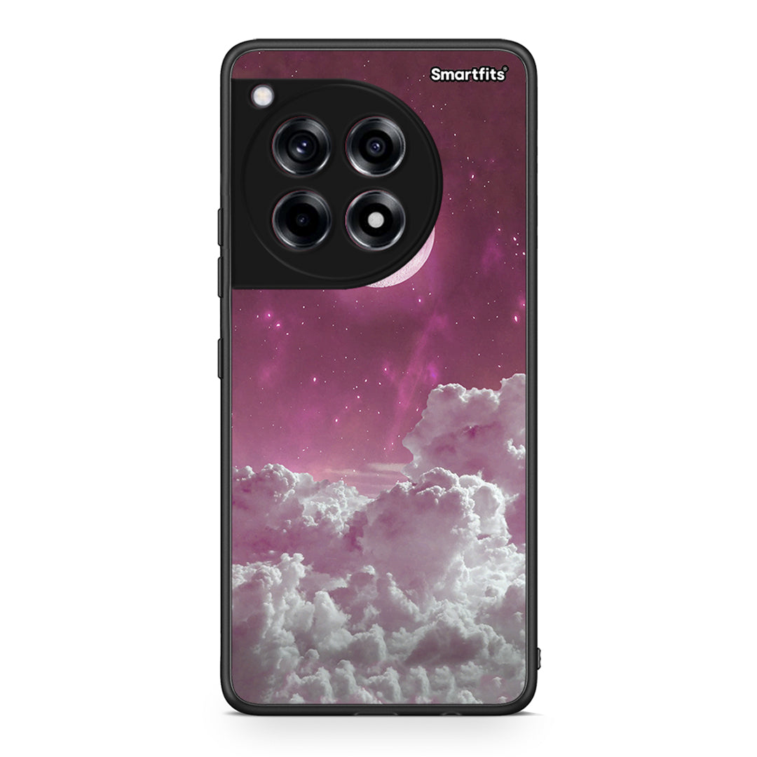 OnePlus 12R 5G Pink Moon Θήκη από τη Smartfits με σχέδιο στο πίσω μέρος και μαύρο περίβλημα | Smartphone case with colorful back and black bezels by Smartfits