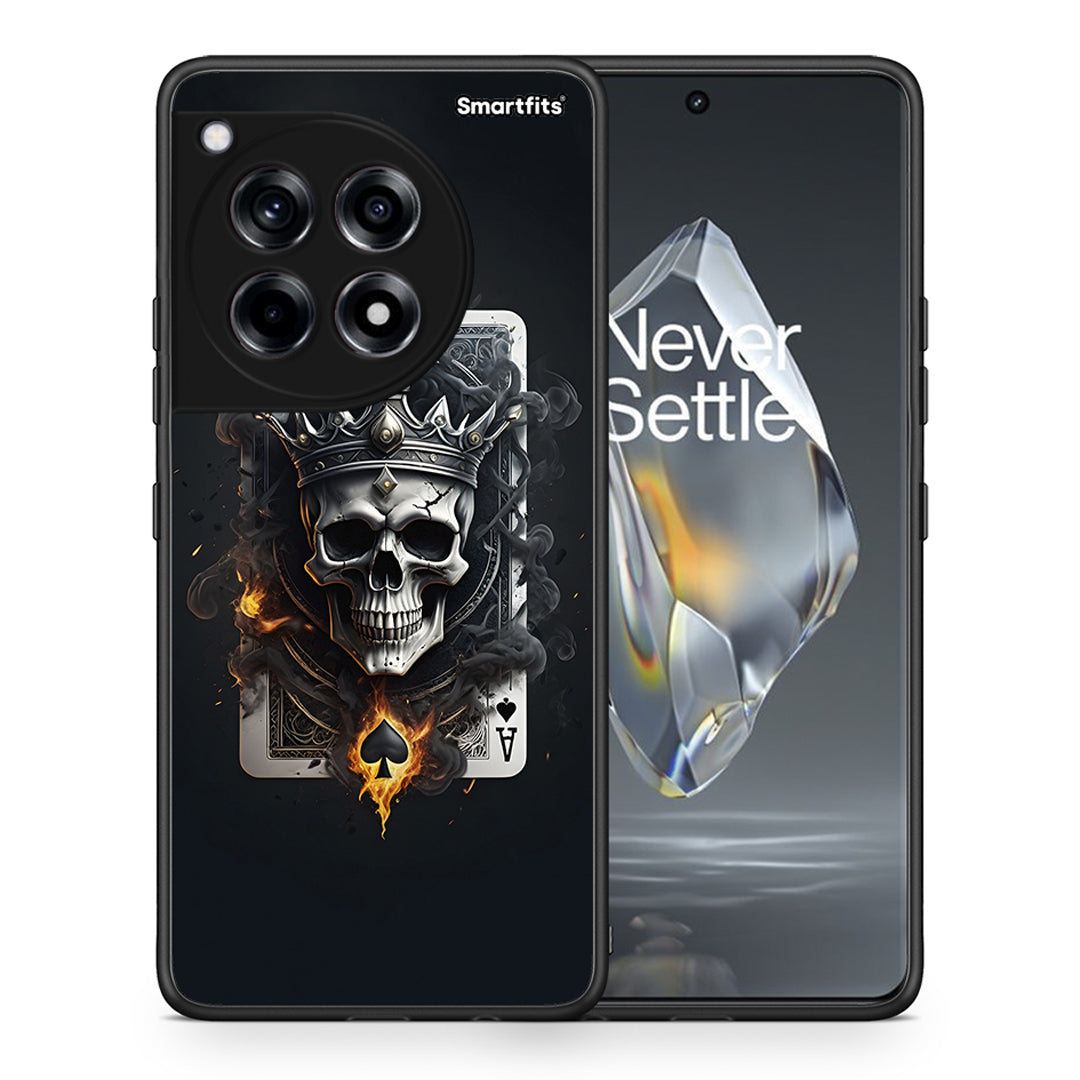 Θήκη OnePlus 12R 5G Skull King Ace από τη Smartfits με σχέδιο στο πίσω μέρος και μαύρο περίβλημα | OnePlus 12R 5G Skull King Ace case with colorful back and black bezels