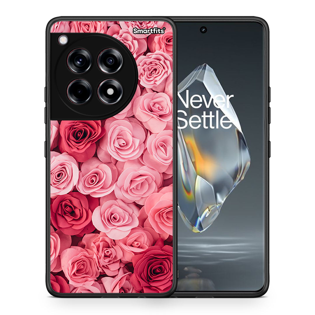 Θήκη OnePlus 12R 5G RoseGarden Valentine από τη Smartfits με σχέδιο στο πίσω μέρος και μαύρο περίβλημα | OnePlus 12R 5G RoseGarden Valentine case with colorful back and black bezels