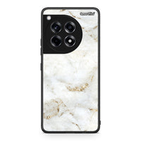 Thumbnail for OnePlus 12R 5G White Gold Marble θήκη από τη Smartfits με σχέδιο στο πίσω μέρος και μαύρο περίβλημα | Smartphone case with colorful back and black bezels by Smartfits