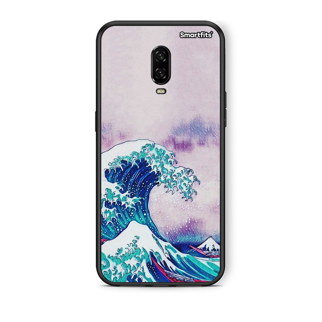 OnePlus 6T Blue Waves θήκη από τη Smartfits με σχέδιο στο πίσω μέρος και μαύρο περίβλημα | Smartphone case with colorful back and black bezels by Smartfits