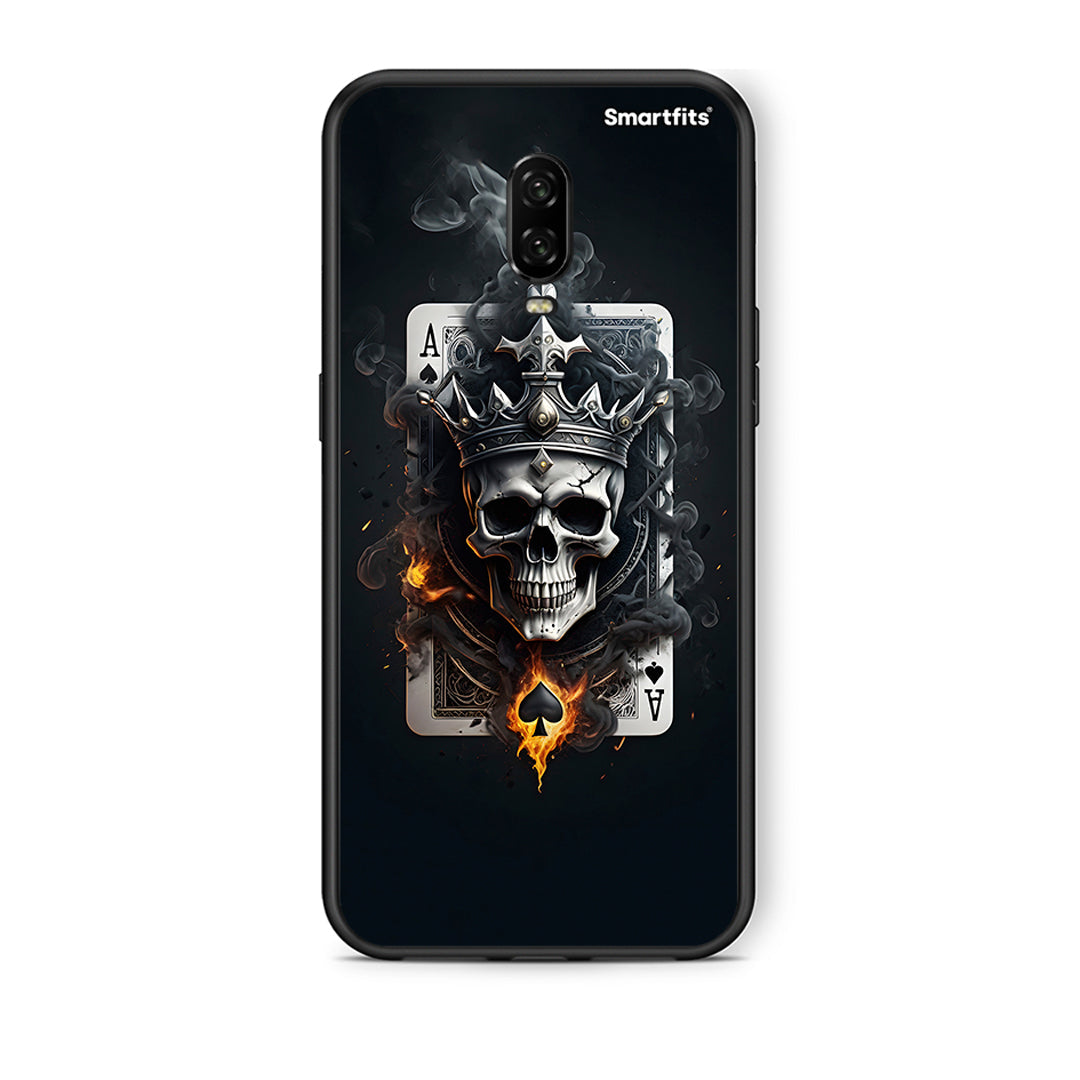 OnePlus 6T Skull King Ace θήκη από τη Smartfits με σχέδιο στο πίσω μέρος και μαύρο περίβλημα | Smartphone case with colorful back and black bezels by Smartfits