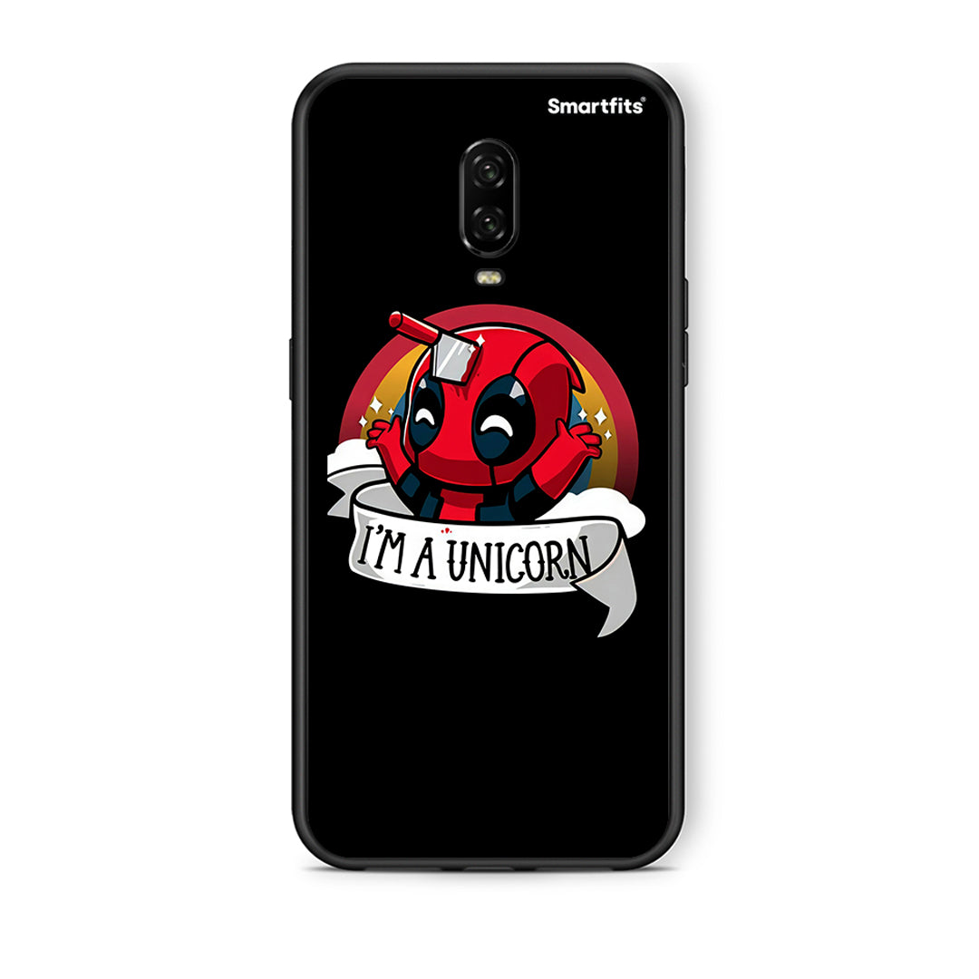 OnePlus 6T Unicorn Deadpool θήκη από τη Smartfits με σχέδιο στο πίσω μέρος και μαύρο περίβλημα | Smartphone case with colorful back and black bezels by Smartfits