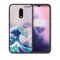 Thumbnail for Θήκη OnePlus 7 Blue Waves από τη Smartfits με σχέδιο στο πίσω μέρος και μαύρο περίβλημα | OnePlus 7 Blue Waves case with colorful back and black bezels