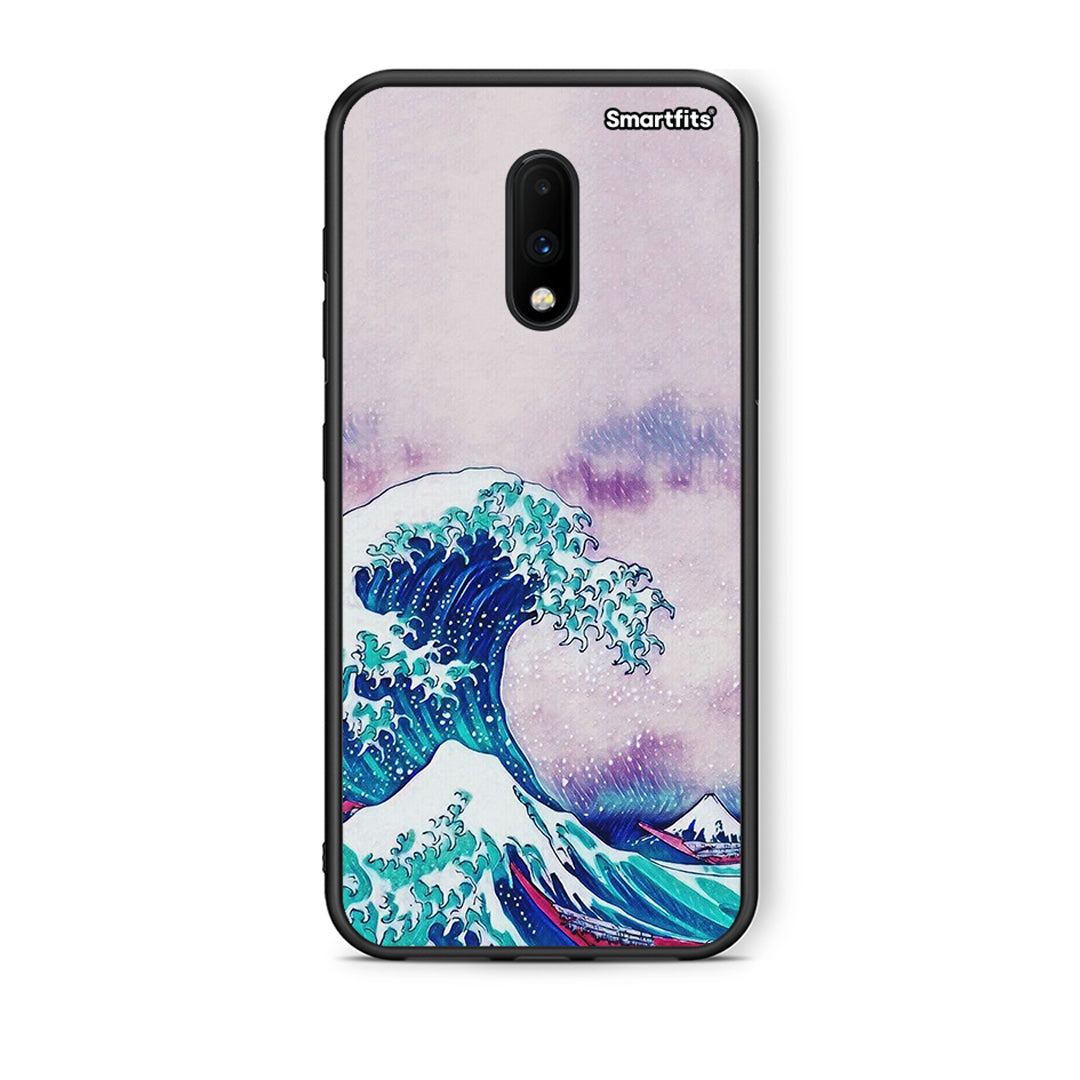 OnePlus 7 Blue Waves θήκη από τη Smartfits με σχέδιο στο πίσω μέρος και μαύρο περίβλημα | Smartphone case with colorful back and black bezels by Smartfits