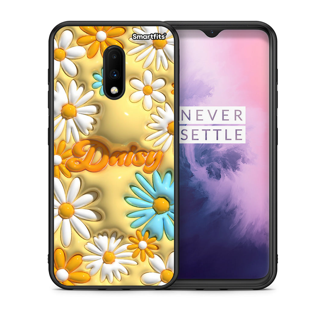 Θήκη OnePlus 7 Bubble Daisies από τη Smartfits με σχέδιο στο πίσω μέρος και μαύρο περίβλημα | OnePlus 7 Bubble Daisies case with colorful back and black bezels