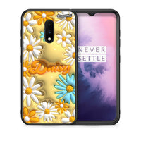 Thumbnail for Θήκη OnePlus 7 Bubble Daisies από τη Smartfits με σχέδιο στο πίσω μέρος και μαύρο περίβλημα | OnePlus 7 Bubble Daisies case with colorful back and black bezels