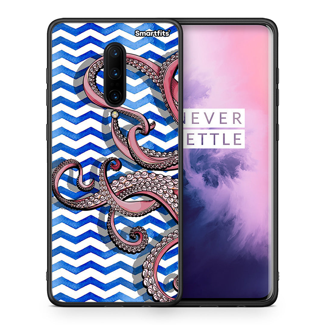 Θήκη OnePlus 7 Pro Chevron Devilfish από τη Smartfits με σχέδιο στο πίσω μέρος και μαύρο περίβλημα | OnePlus 7 Pro Chevron Devilfish case with colorful back and black bezels