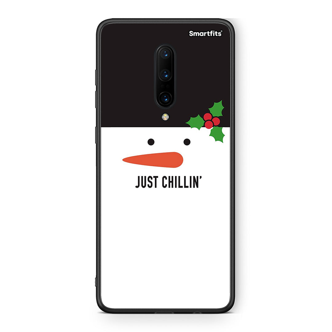 OnePlus 7 Pro Christmas Chillin θήκη από τη Smartfits με σχέδιο στο πίσω μέρος και μαύρο περίβλημα | Smartphone case with colorful back and black bezels by Smartfits