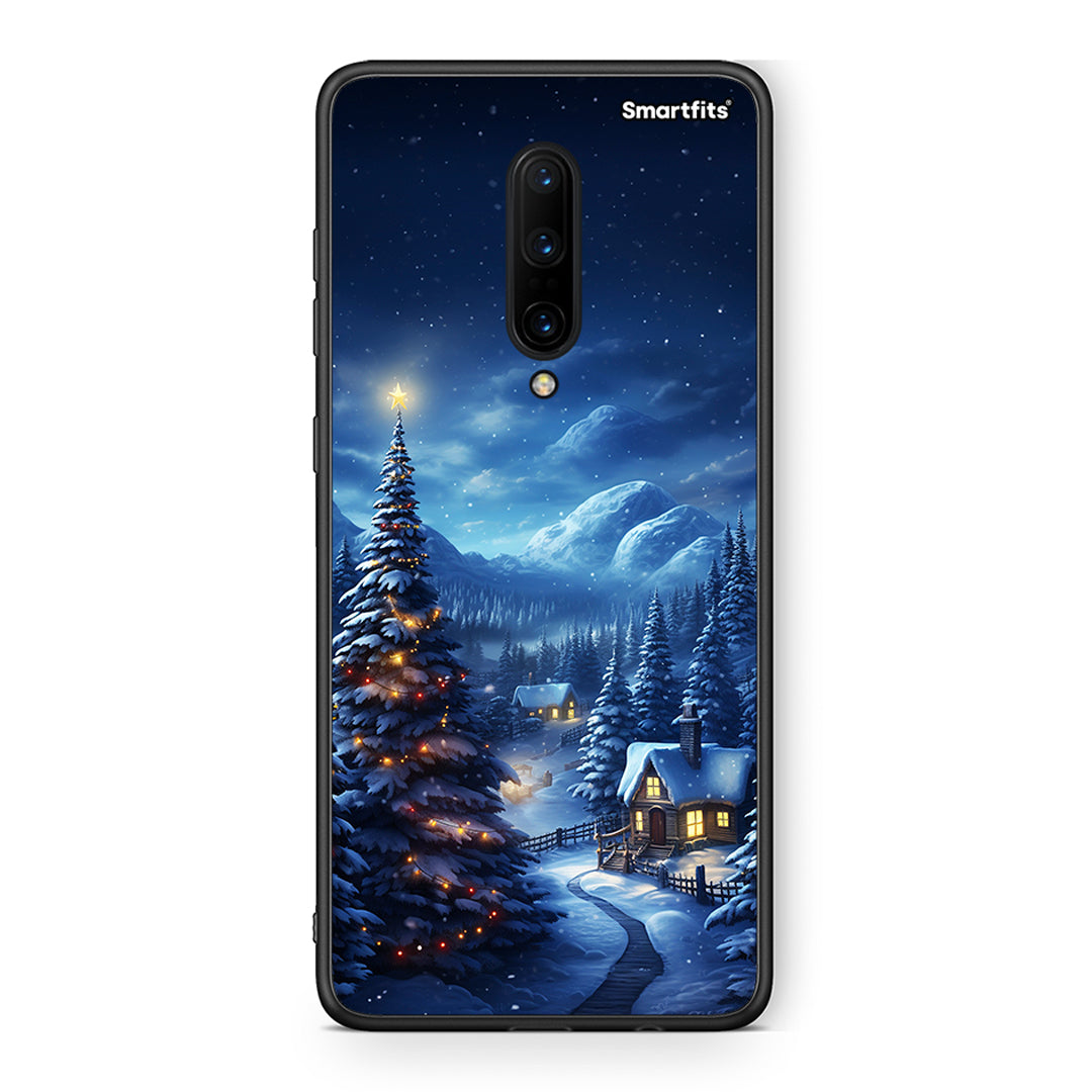 OnePlus 7 Pro Christmas Scenery θήκη από τη Smartfits με σχέδιο στο πίσω μέρος και μαύρο περίβλημα | Smartphone case with colorful back and black bezels by Smartfits