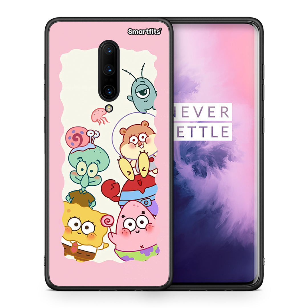 Θήκη OnePlus 7 Pro Cute Companion από τη Smartfits με σχέδιο στο πίσω μέρος και μαύρο περίβλημα | OnePlus 7 Pro Cute Companion case with colorful back and black bezels