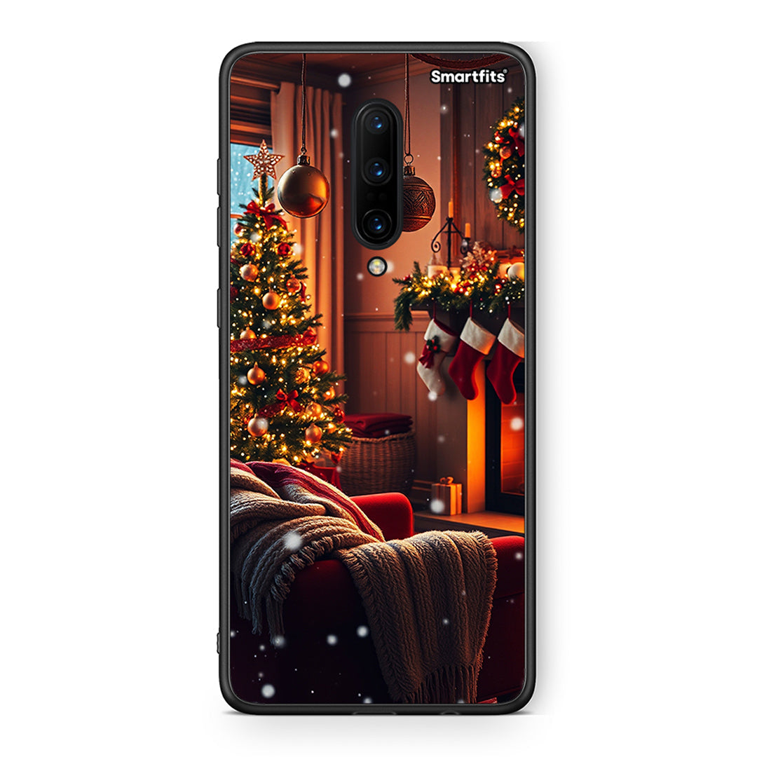 OnePlus 7 Pro Home For Christmas θήκη από τη Smartfits με σχέδιο στο πίσω μέρος και μαύρο περίβλημα | Smartphone case with colorful back and black bezels by Smartfits