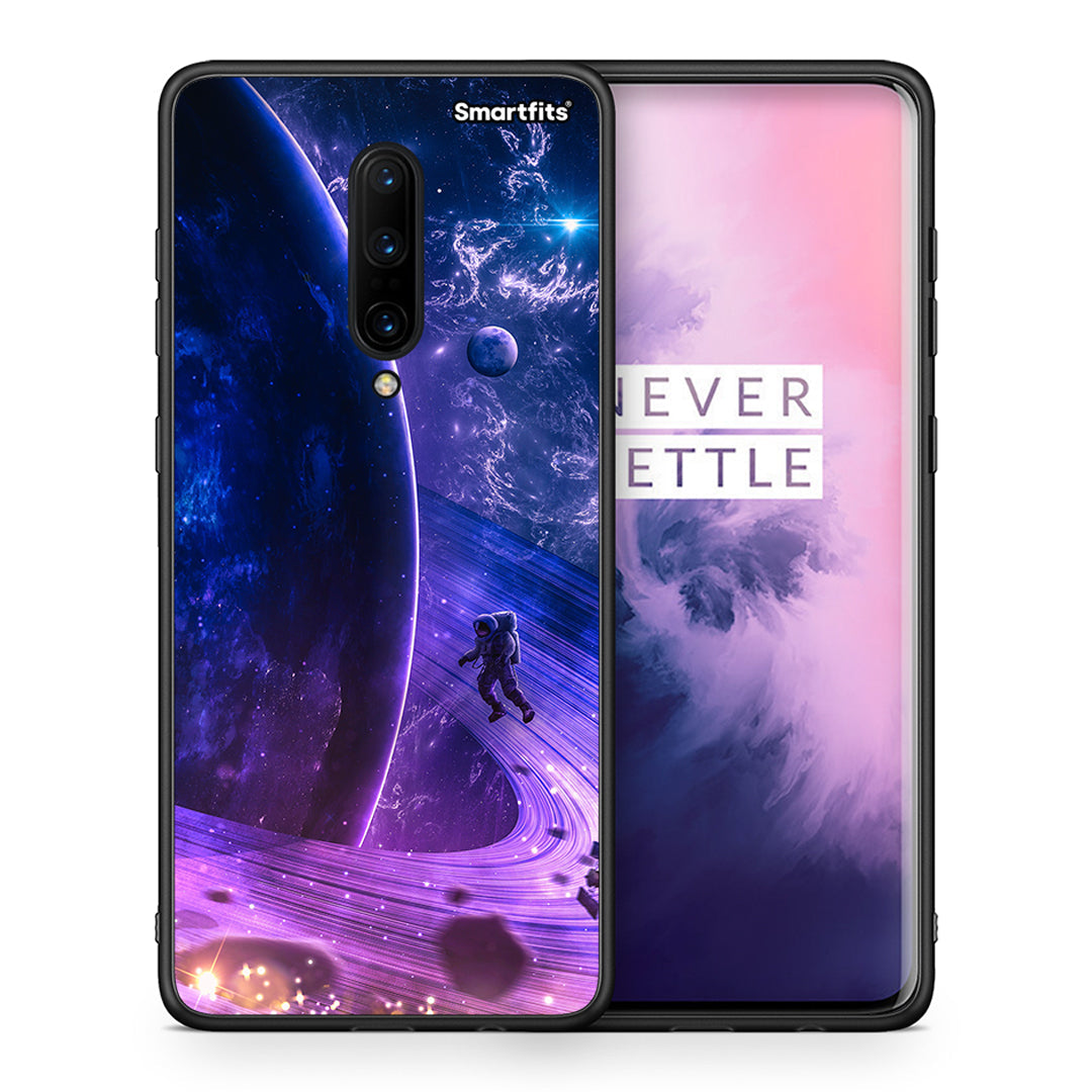 Θήκη OnePlus 7 Pro Lost Astronaut από τη Smartfits με σχέδιο στο πίσω μέρος και μαύρο περίβλημα | OnePlus 7 Pro Lost Astronaut case with colorful back and black bezels