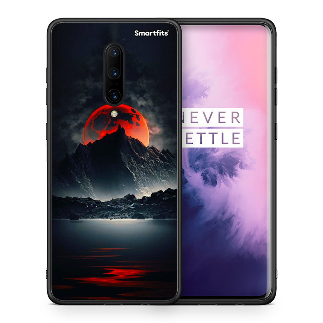 Θήκη OnePlus 7 Pro Red Full Moon από τη Smartfits με σχέδιο στο πίσω μέρος και μαύρο περίβλημα | OnePlus 7 Pro Red Full Moon case with colorful back and black bezels