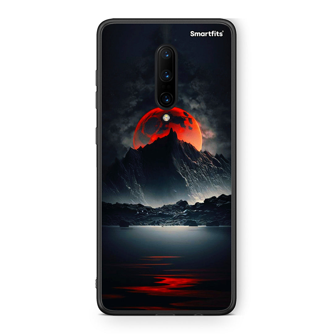 OnePlus 7 Pro Red Full Moon θήκη από τη Smartfits με σχέδιο στο πίσω μέρος και μαύρο περίβλημα | Smartphone case with colorful back and black bezels by Smartfits