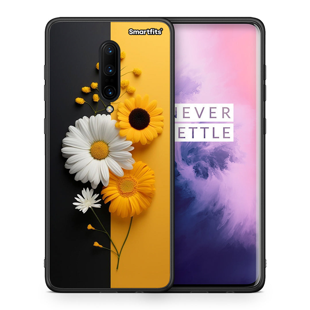 Θήκη OnePlus 7 Pro Yellow Daisies από τη Smartfits με σχέδιο στο πίσω μέρος και μαύρο περίβλημα | OnePlus 7 Pro Yellow Daisies case with colorful back and black bezels