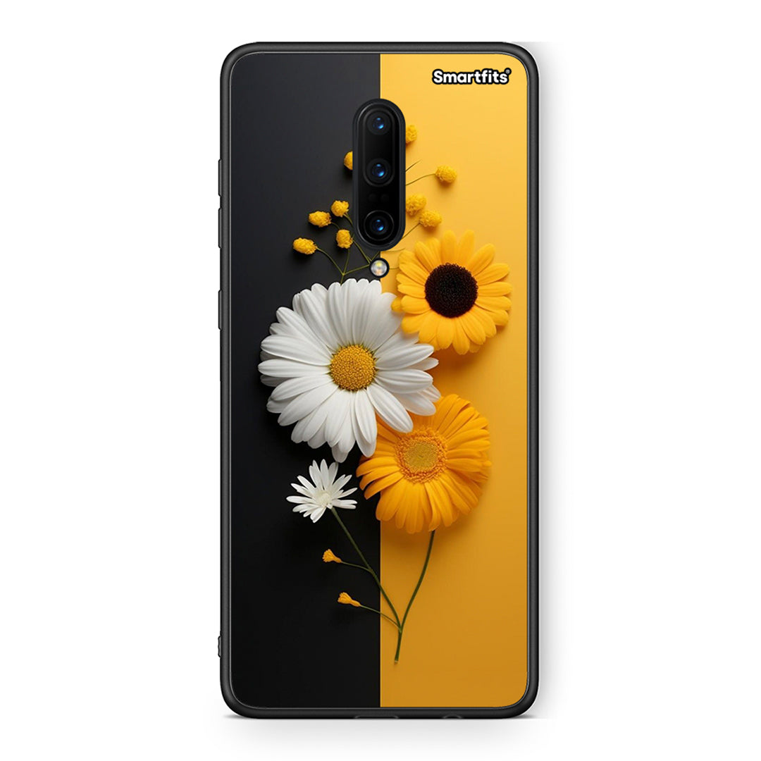 OnePlus 7 Pro Yellow Daisies θήκη από τη Smartfits με σχέδιο στο πίσω μέρος και μαύρο περίβλημα | Smartphone case with colorful back and black bezels by Smartfits