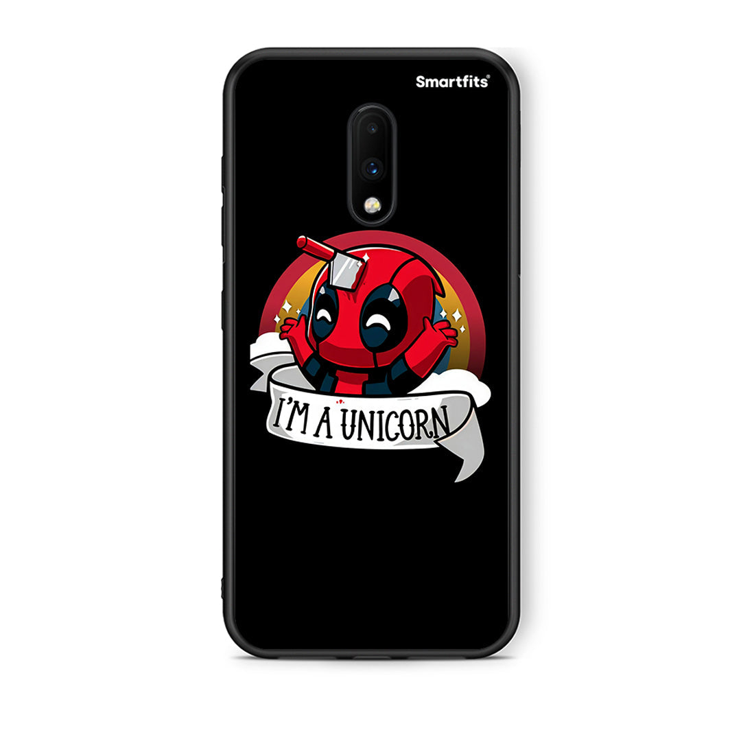 OnePlus 7 Unicorn Deadpool θήκη από τη Smartfits με σχέδιο στο πίσω μέρος και μαύρο περίβλημα | Smartphone case with colorful back and black bezels by Smartfits