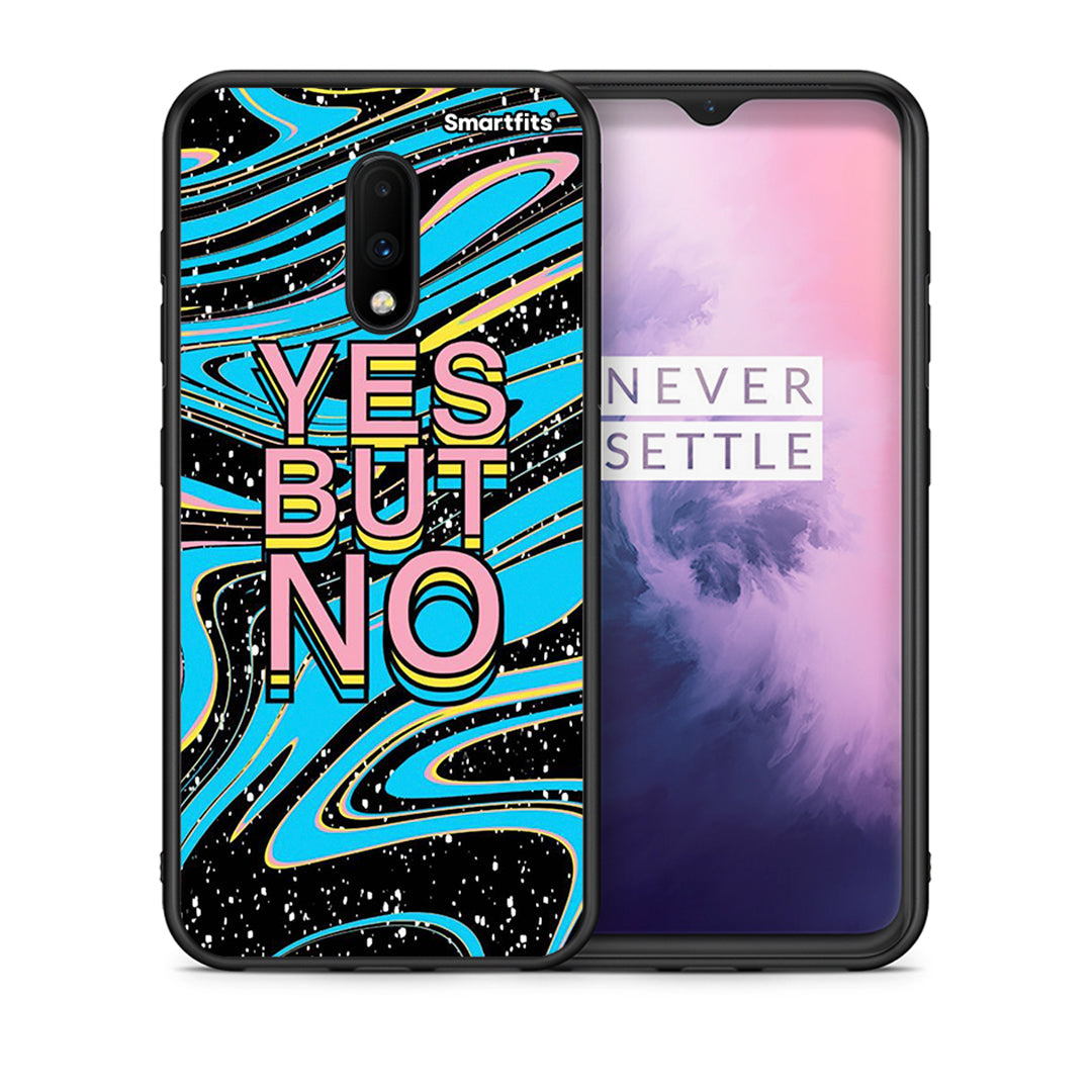 Θήκη OnePlus 7 Yes But No από τη Smartfits με σχέδιο στο πίσω μέρος και μαύρο περίβλημα | OnePlus 7 Yes But No case with colorful back and black bezels