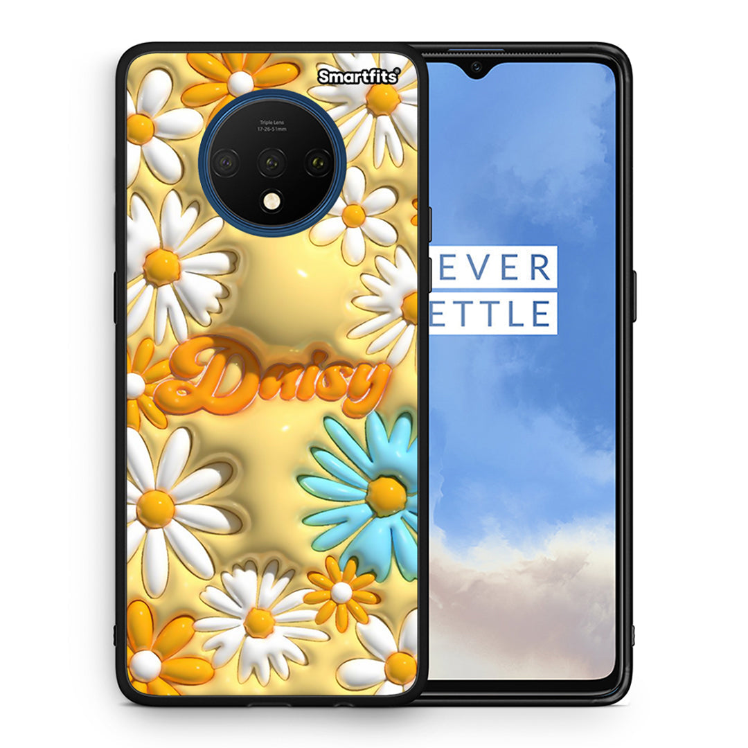 Θήκη OnePlus 7T Bubble Daisies από τη Smartfits με σχέδιο στο πίσω μέρος και μαύρο περίβλημα | OnePlus 7T Bubble Daisies case with colorful back and black bezels