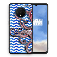 Thumbnail for Θήκη OnePlus 7T Chevron Devilfish από τη Smartfits με σχέδιο στο πίσω μέρος και μαύρο περίβλημα | OnePlus 7T Chevron Devilfish case with colorful back and black bezels