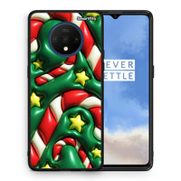 Thumbnail for Θήκη OnePlus 7T Christmas Bubbles από τη Smartfits με σχέδιο στο πίσω μέρος και μαύρο περίβλημα | OnePlus 7T Christmas Bubbles case with colorful back and black bezels