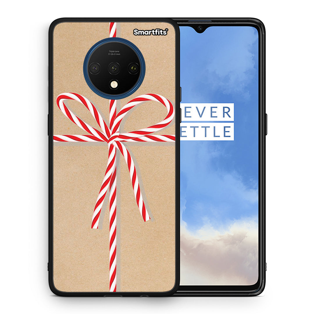 Θήκη OnePlus 7T Christmas Gift από τη Smartfits με σχέδιο στο πίσω μέρος και μαύρο περίβλημα | OnePlus 7T Christmas Gift case with colorful back and black bezels