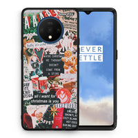 Thumbnail for Θήκη OnePlus 7T Christmas Happiness από τη Smartfits με σχέδιο στο πίσω μέρος και μαύρο περίβλημα | OnePlus 7T Christmas Happiness case with colorful back and black bezels