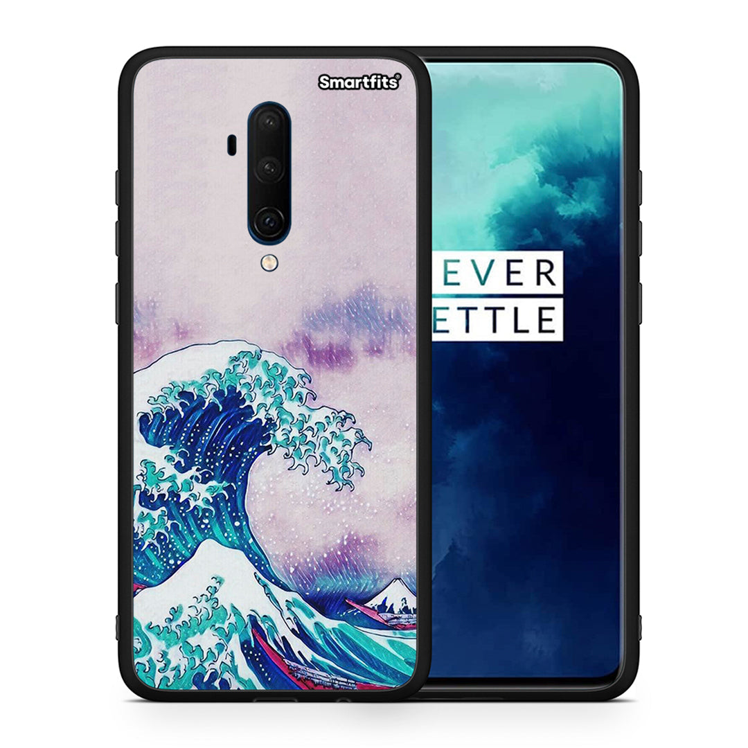 Θήκη OnePlus 7T Pro Blue Waves από τη Smartfits με σχέδιο στο πίσω μέρος και μαύρο περίβλημα | OnePlus 7T Pro Blue Waves case with colorful back and black bezels