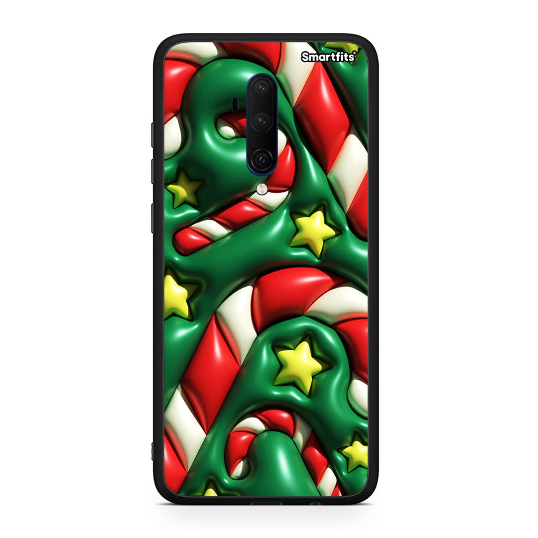 OnePlus 7T Pro Christmas Bubbles θήκη από τη Smartfits με σχέδιο στο πίσω μέρος και μαύρο περίβλημα | Smartphone case with colorful back and black bezels by Smartfits