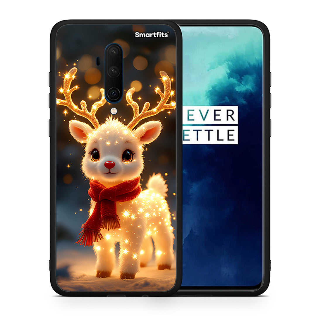 Θήκη OnePlus 7T Pro Christmas Cutie από τη Smartfits με σχέδιο στο πίσω μέρος και μαύρο περίβλημα | OnePlus 7T Pro Christmas Cutie case with colorful back and black bezels