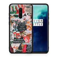 Thumbnail for Θήκη OnePlus 7T Pro Christmas Happiness από τη Smartfits με σχέδιο στο πίσω μέρος και μαύρο περίβλημα | OnePlus 7T Pro Christmas Happiness case with colorful back and black bezels