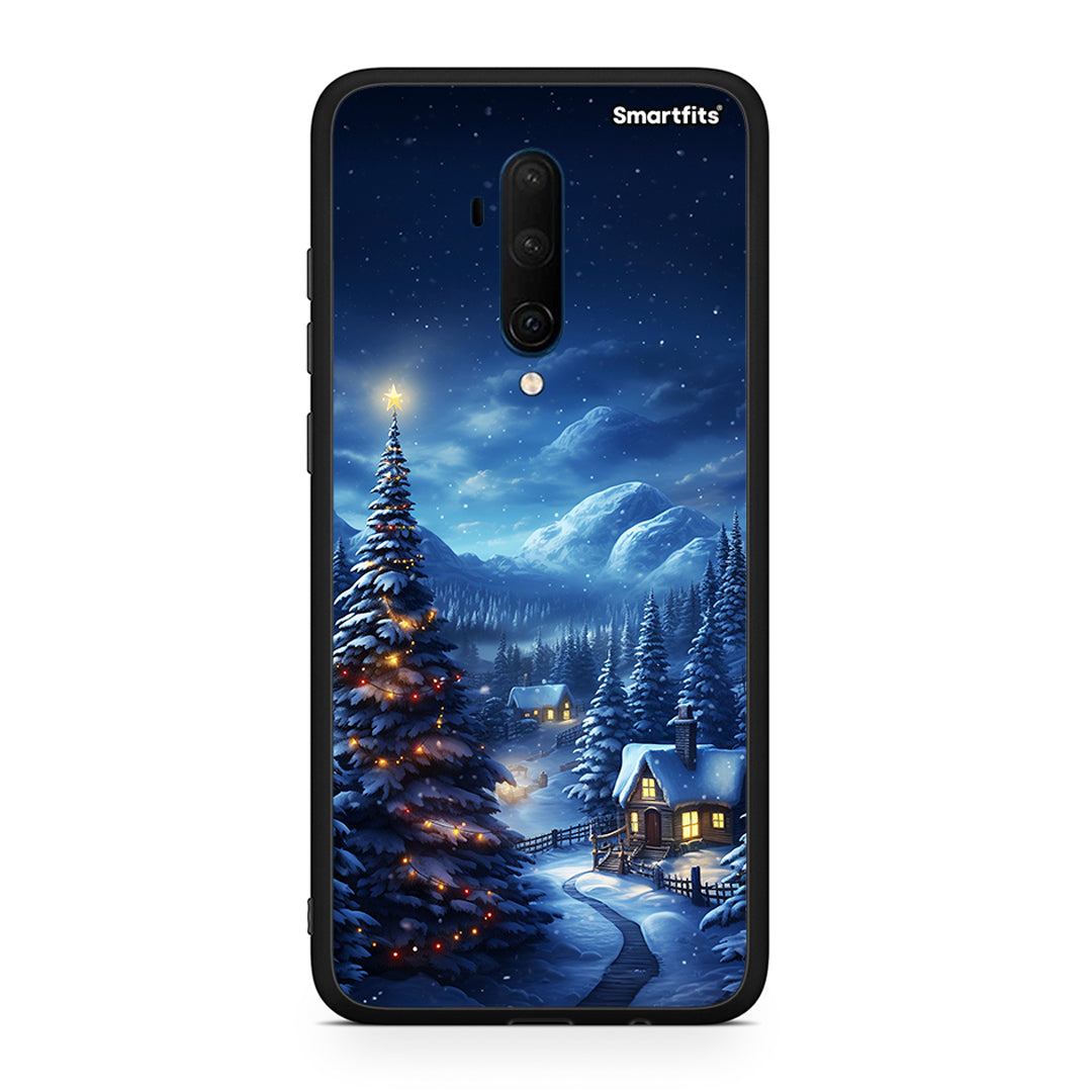 OnePlus 7T Pro Christmas Scenery θήκη από τη Smartfits με σχέδιο στο πίσω μέρος και μαύρο περίβλημα | Smartphone case with colorful back and black bezels by Smartfits