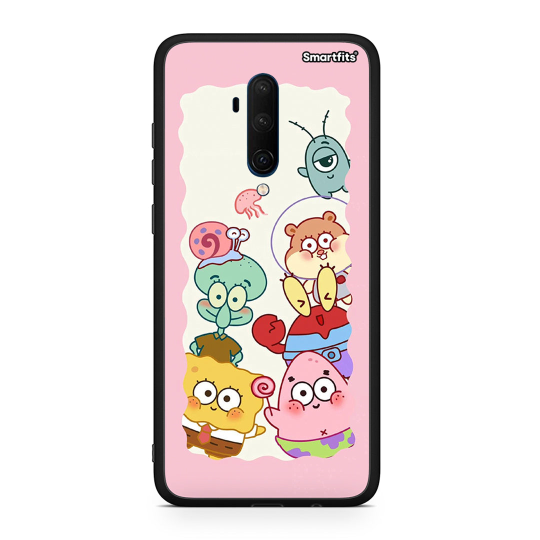 OnePlus 7T Pro Cute Companion θήκη από τη Smartfits με σχέδιο στο πίσω μέρος και μαύρο περίβλημα | Smartphone case with colorful back and black bezels by Smartfits