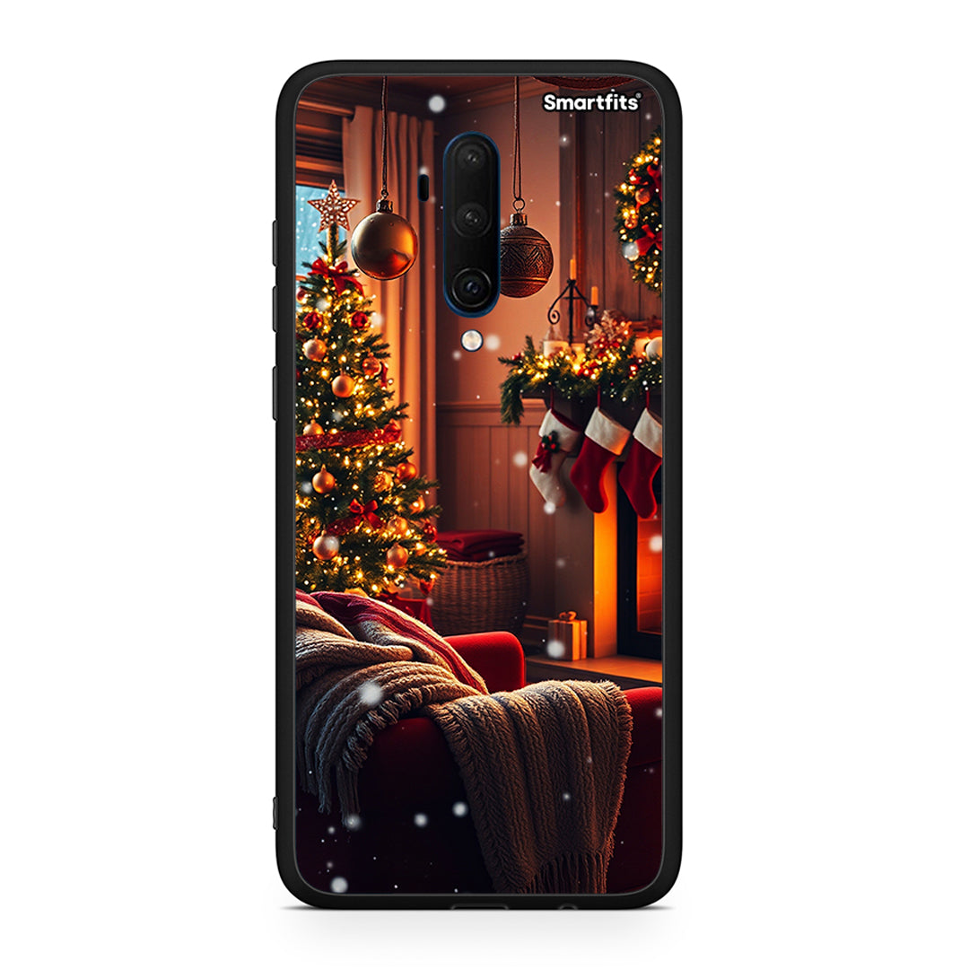 OnePlus 7T Pro Home For Christmas θήκη από τη Smartfits με σχέδιο στο πίσω μέρος και μαύρο περίβλημα | Smartphone case with colorful back and black bezels by Smartfits