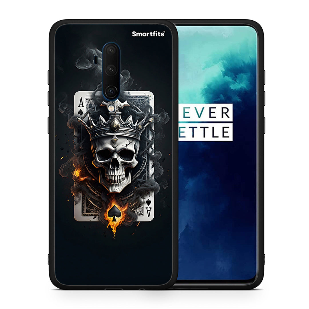 Θήκη OnePlus 7T Pro Skull King Ace από τη Smartfits με σχέδιο στο πίσω μέρος και μαύρο περίβλημα | OnePlus 7T Pro Skull King Ace case with colorful back and black bezels