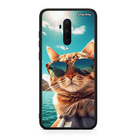 Thumbnail for OnePlus 7T Pro Summer Cat θήκη από τη Smartfits με σχέδιο στο πίσω μέρος και μαύρο περίβλημα | Smartphone case with colorful back and black bezels by Smartfits