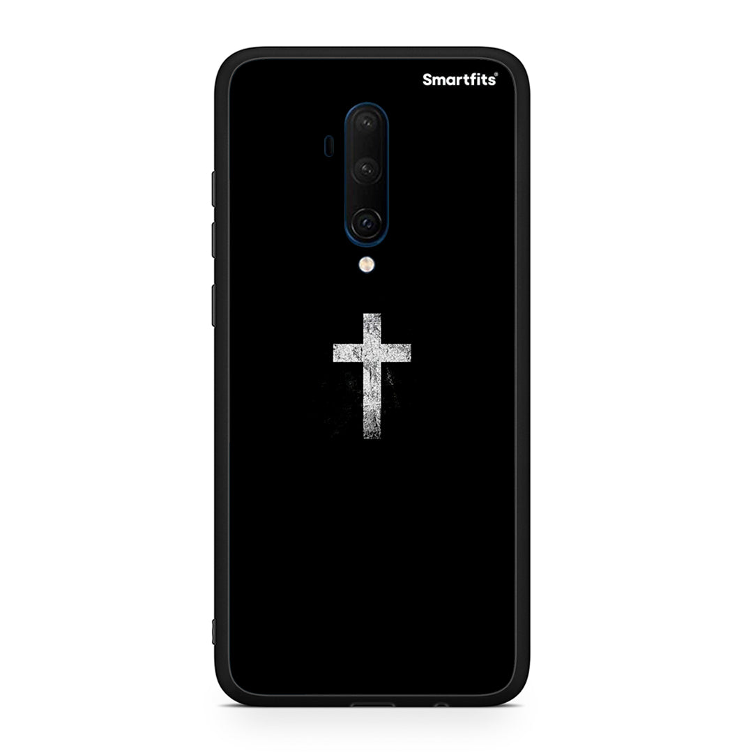 OnePlus 7T Pro White Cross θήκη από τη Smartfits με σχέδιο στο πίσω μέρος και μαύρο περίβλημα | Smartphone case with colorful back and black bezels by Smartfits