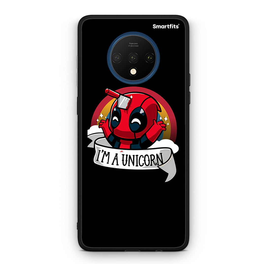 OnePlus 7T Unicorn Deadpool θήκη από τη Smartfits με σχέδιο στο πίσω μέρος και μαύρο περίβλημα | Smartphone case with colorful back and black bezels by Smartfits