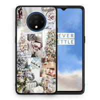 Thumbnail for Θήκη OnePlus 7T White Christmas από τη Smartfits με σχέδιο στο πίσω μέρος και μαύρο περίβλημα | OnePlus 7T White Christmas case with colorful back and black bezels