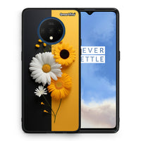 Thumbnail for Θήκη OnePlus 7T Yellow Daisies από τη Smartfits με σχέδιο στο πίσω μέρος και μαύρο περίβλημα | OnePlus 7T Yellow Daisies case with colorful back and black bezels